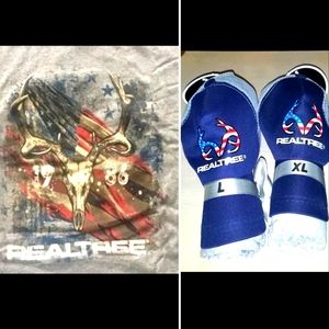 REALTREE Size Medium American Flag T-Shirt & Hat Combo